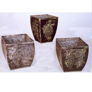 Macetero de Metal con Acabado Dorado y Rojo Brillante para Decoración de Hoteles, Artículos de Decoración para el Hogar y Jardín - Product Image 2