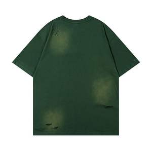 Venta al por mayor ácido lavado camiseta de gran tamaño para los hombres Vintage blanqueado cuello redondo Camiseta con aspecto desgastado personalizable algodón Casual - Product Image 1