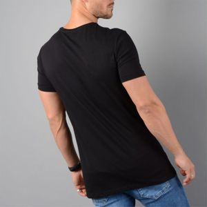 100% วิจิตรแหวนปั่นหวีผ้าฝ้าย OPtech 200แกรมเดียวย์พอดีบางแขนสั้นสีดำผู้ชายยาวเสื้อยืด - Product Image 4