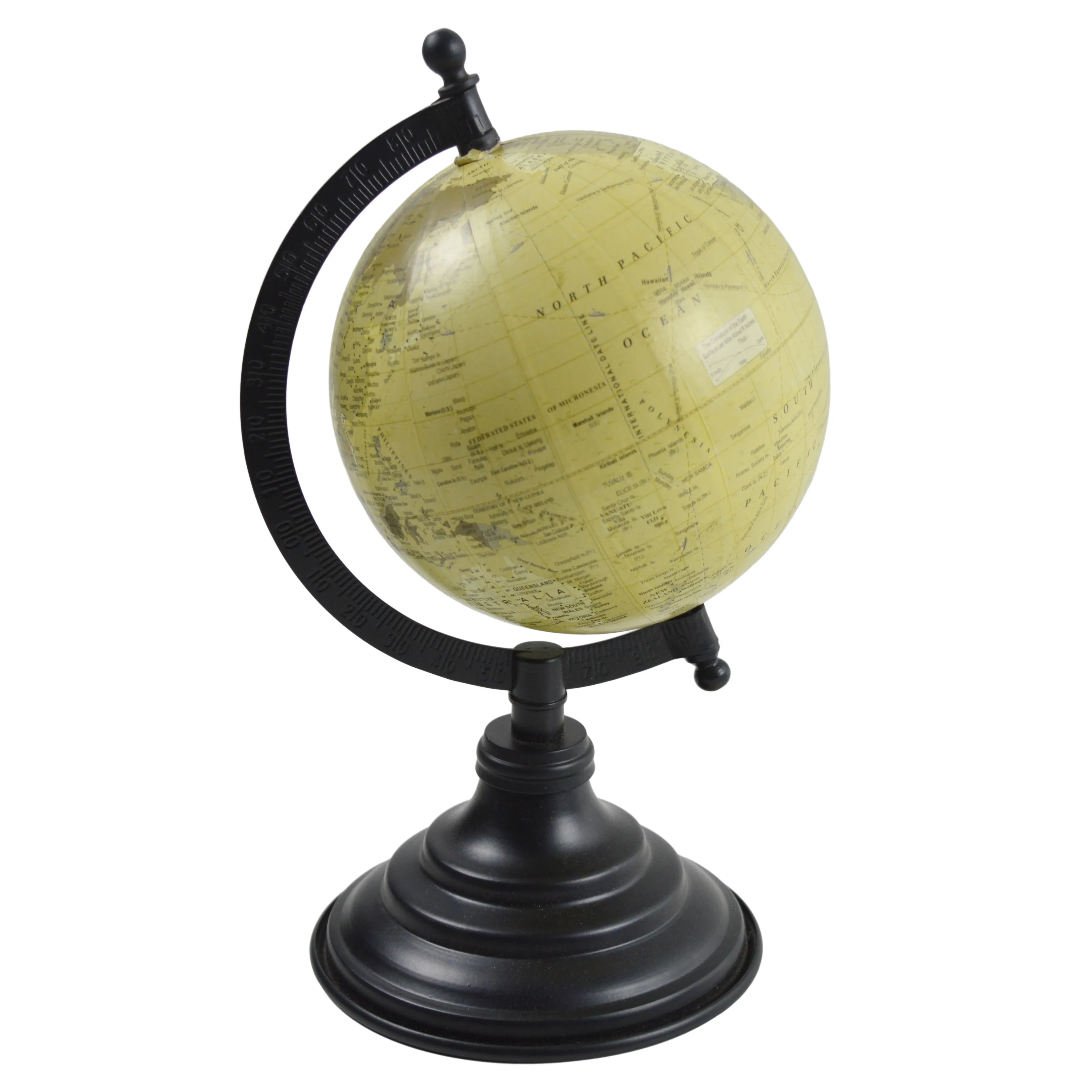 Globe en métal 40cm Large Globe flottant Carte du monde Support de base noir coloré pour cadeau créatif Décoration de bureau Métal de bonne qualité