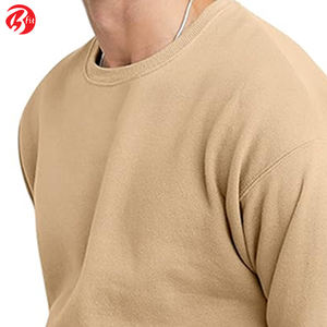 เสื้อกันหนาวคอกลมสำหรับผู้ชาย, ผ้าฝ้าย100% 300กรัมมีฮู้ดพิมพ์ลายย้อมสีล้วนสำหรับฤดูหนาว - Product Image 4