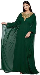 Elegante abaya con cuentas para mujer para vestido musulmán longitud completa con adornos de cristal y decoración de patrón de características antiestáticas - Product Image 2