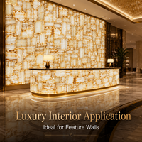 Revêtement mural en pierre de marbre artificiel, panneau décoratif en onyx rétroéclairé jaune, imperméable et ignifuge, pour salle de bain, briques décoratives modernes