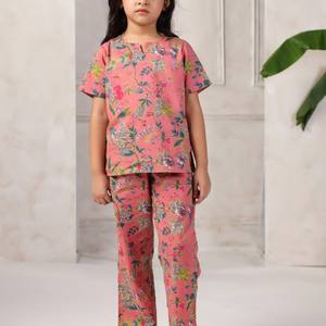 Kids Girls Ruffled Short Pyjama Sets <b>Summer</b> Cotton Sibling Matching <b>Pajamas</b> - Product Image 3