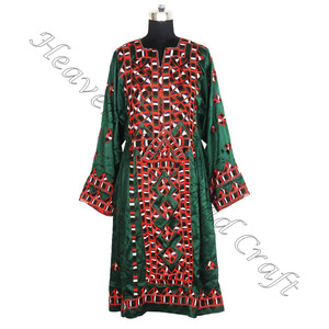 Real Floral impreso Kuchi Top/túnica/Kurta hecho a mano BDR021 colección de Vintage bordado a mano BANJARA Balochi vestidos Banjara - Product Image 3