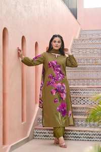 Venta al por mayor de ropa India pakistaní algodón impreso Digital Kurti Bottom Dupatta Casual Party Wear catálogo completo disponible - Product Image 3