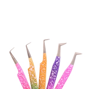 Color <b>Paper</b> Coated Tip Silver Eyelash Extension Tweezers <b>Hand</b> <b>Made</b> Artists Reusable Enhancing Natural Lamination - Product Image 5