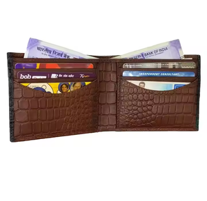 WRIZA Portefeuille en cuir véritable à motif crocodile pour hommes avec protection RFID Voyage amical - Product Image 2