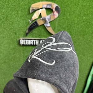 Sweats à capuche surdimensionnés personnalisés en denim délavé 2026, broderie vintage unisexe, coupe brute, logo imprimé délavé, sweats à capuche pour hommes en gros - Product Image 4