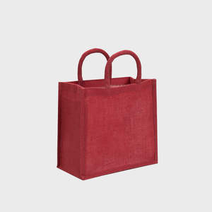 Sac en jute rouge moyen avec poignées rembourrées en corde, toile durable en PVC, impression sérigraphique de lettres léopard, pour la plage, usage quotidien, publicité, cadeau - Product Image 1
