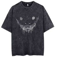 T-shirt en jean personnalisé unisexe coupe ample finition vintage 100 % coton pour homme, écologique, respirant, style hip-hop, faible MOQ - 100+
