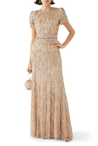 Vestido de Noche Largo de Satén con Bordado y Media Manga para Mujer, Cuello Redondo, Éxito de Ventas de Primavera y Otoño - Product Image 6