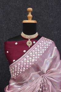 Último diseñador tela suave Sari clásico estilo Bollywood hilo secuencia trabajo boda moda indio fiesta Sari exclusivo - Product Image 5