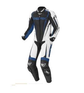 Combinaison en cuir de moto pour homme Berik, cuir de vache de 1,3 mm, respirante, imperméable, coupe-vent, combinaison de course personnalisée, armure de niveau 2 CE, piste - Product Image 1