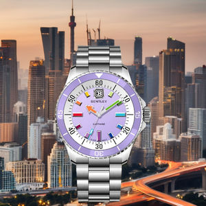 Reloj de pulsera Digital de cuarzo femenino en negrita Banda de acero inoxidable Ventana de esfera de cristal 22mm de ancho Diseñado para el atractivo tecnológico diario - Product Image 5