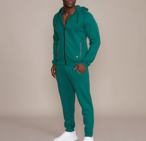 Ensemble de survêtement décontracté pour homme avec fermeture éclair intégrale et motif imprimé, taille XS, 2 pièces pour l'échauffement - Product Image 2