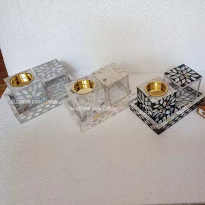 Bandeja de madera con incrustaciones de madreperla hecha a mano de alta calidad con quemador de incienso de sándalo Bakhoor y caja tapón de anís estrellado - Product Image 6