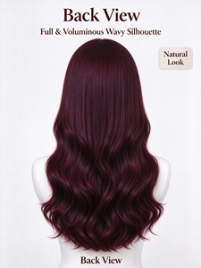 Perruque en cheveux humains ondulés brun-roux, ondulations naturelles douces, perruque sans colle avec dentelle frontale pour femmes - Product Image 5