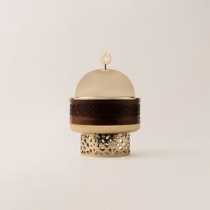 เครื่องอุ่นอาหารทรงโดมสีทองหรูหรา พร้อมฐานตกแต่ง สำหรับตกแต่งโต๊ะบุฟเฟ่ต์ และเสิร์ฟอย่างมีสไตล์ที่บ้านและงานต่างๆ - Product Image 4