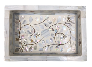 Bandeja para servir Hexagonal de hueso Natural hecha a mano con elegante patrón geométrico de hueso de resina, decoración sostenible ecológica para el hogar - Product Image 2