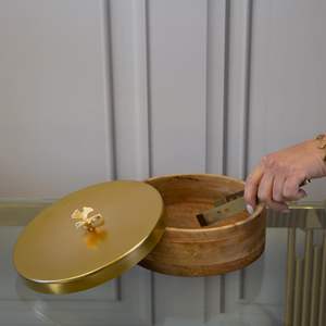 Caja Chapati impresa de madera Natural 100% de alta demanda con tapa de madera para fiestas, mesa de cena, uso de artículos de cocina de Hotel - Product Image 3