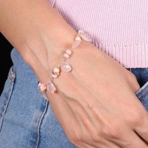 Unique Design Rose Quartz And Pink Opal Trendy <b>Charm</b> <b>Bracelets</b> for Girls' Party - Product Image 3