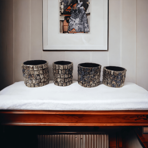 Antiguo rústico corteza textura mosaico vidrio de alta calidad hecho a mano por artesanos indios Hogar granja boda decoración vela tarro - Product Image 2