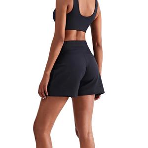 Nouveaux shorts de sport décontractés respirants pour femmes à taille haute avec poches, taille élastique pour la salle de sport, la remise en forme et l'entraînement - Product Image 4