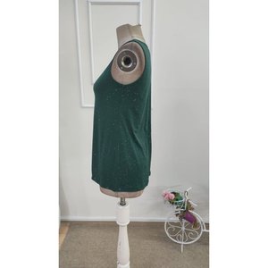 Blusa sin mangas con cuello redondo y brillo arena para mujer, 35986 - Verde - Product Image 5