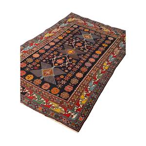 Alfombra de Lana Anudada a Mano Nuray Azul, Patrón Geométrico, Alfombra Rectangular para Pasillo, Decoración de Sala de Estar, Tamaño 9x12 - Product Image 2