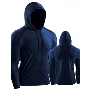 เสื้อฮู้ดผู้ชายแบบถัก OEM/ODM สำหรับฤดูร้อน แห้งเร็ว ระบายอากาศได้ดี แขนยาว สวมใส่สบาย เหมาะสำหรับวิ่ง ออกกำลังกาย และฝึกซ้อม - Product Image 3