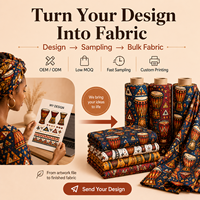 Tissu imprimé à motif de tambour africain personnalisé, vente chaude, fabricant OEM ODM, jupes, chemises, textiles de maison, petit MOQ