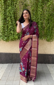 Meilleure vente Saree imprimé de tissage de soie Dola doux et élégant pour un port confortable lors des fêtes et des mariages - Product Image 2