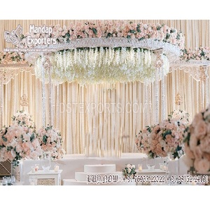 Blanco Maharani Doble Polo Boda Mandap Dreamy Temática Doble Polo Mandap Decoración Aspecto Exclusivo Boda India Malasia - Product Image 1