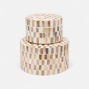 OEM Vente en gros Boîte ronde moderne de luxe flexible en nacre, incrustation de coquillages faite à la main, exportation directe d'usine du Vietnam - Product Image 3