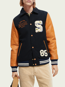 Chaquetas universitarias con logotipo personalizado para hombre, chaqueta de béisbol universitaria hecha en Pakistán con cuello levantado y bordado personalizado para hombre - Product Image 6