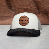 Sombrero de conductor de camión de alta calidad, gorra de lona barata al por mayor, Parche de cuero personalizado con logotipo, malla trasera a presión, rendimiento informal medio