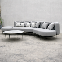 Conjunto de Sofás Modulares de Aluminio para Exteriores, para Patio de Villa, Sofá Seccional Cómodo, Muebles Minimalistas Impermeables para Hotel