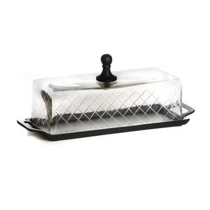 Plateau en bois bol support à gâteau avec dôme en verre plateau à pâtisserie élégant pour améliorer le décor de fête - Product Image 5