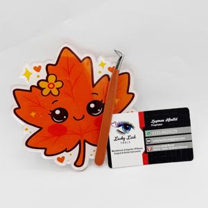 Azulejos de pestañas acrílicas con hojas de otoño, organizador de azulejos de pestañas, superficie lisa ligera, corte láser, azulejos personalizables - Product Image 3