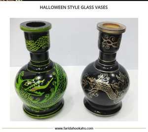 Vase décoratif en verre peint à la main de luxe Halloween Shisha Hookah pour la collection de vases - Product Image 4