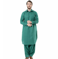Salwar Kameez Pria Berkualitas Tinggi Bahan Bernapas, Kurta Pajama Pakistan Desain Modern, Spandex/Elastane, Elastis, Anti Kusut