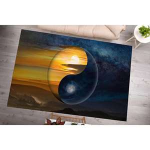 Tapis imprimé Yin Yang : Tapis moderne pour salon, tapis de mariage, tapis en velours de luxe - Product Image 2