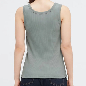 เสื้อกล้ามผ้าฝ้ายระบายอากาศได้ดีสำหรับผู้หญิงเสื้อครอปแฟชั่นลำลองสำหรับฤดูร้อนพิมพ์โลโก้เสื้อถักแบบถัก - Product Image 3