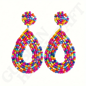 ต่างหูแบบห้อยประดับลูกปัดทำมือสำหรับผู้หญิงเครื่องประดับแฟชั่นสำหรับปาร์ตี้วันหยุดเกม - Product Image 6