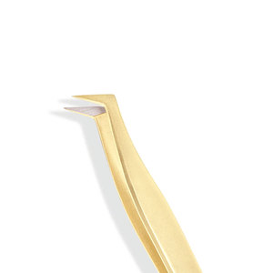 Pince à épiler incurvée de vente chaude pince à épiler à pointe de 30 degrés Volume imprimé doré Logo pince à cils à pointe de fibre - Product Image 5