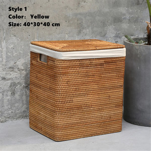 Rattan Weave <b>square</b> Storage <b>Basket</b>,Rattan Storage <b>Basket</b> with Handle,Clothes Rattan <b>Basket</b> and Toys Storage <b>Basket</b> - Product Image 5