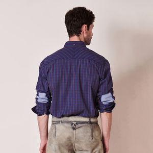 เสื้อเชิ้ตบาวาเรียนผู้ชายคุณภาพสูง แขนยาว ทรงเข้ารูป ผ้าถัก สไตล์ลำลอง คลาสสิก OEM ระบายอากาศได้ดี เหมาะสำหรับฤดูหนาว - Product Image 6