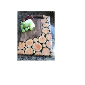 Petit plateau de service en bambou naturel avec poignées, fournisseur de plateaux décoratifs en bois, offre spéciale - Product Image 1