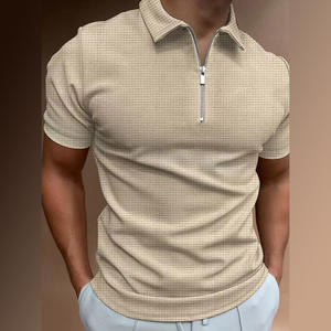 เสื้อโปโลมีซิปสำหรับผู้ชายธรรมดาเสื้อโปโลแบบบางเสื้อโปโลระบายอากาศได้ดีมีการออกแบบและโลโก้ตามสั่ง - Product Image 1